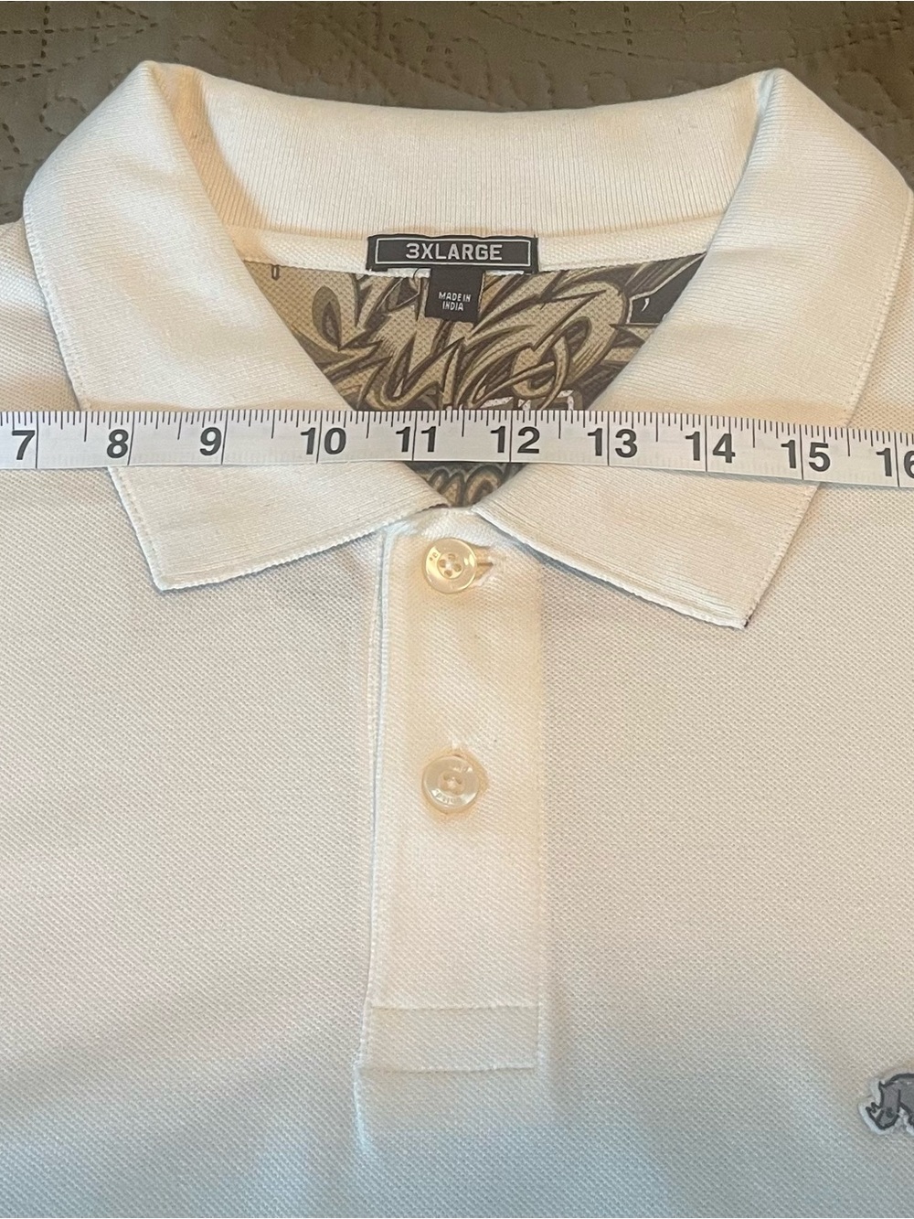 ECKO Unlimited Men’s XXXL (3XL) Cream Polo with an embroidered Rhino logo - Picture 10 of 11